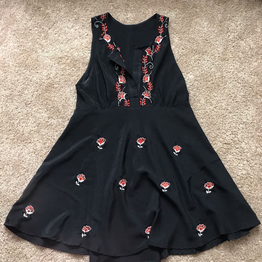 Black Red Flower Dress